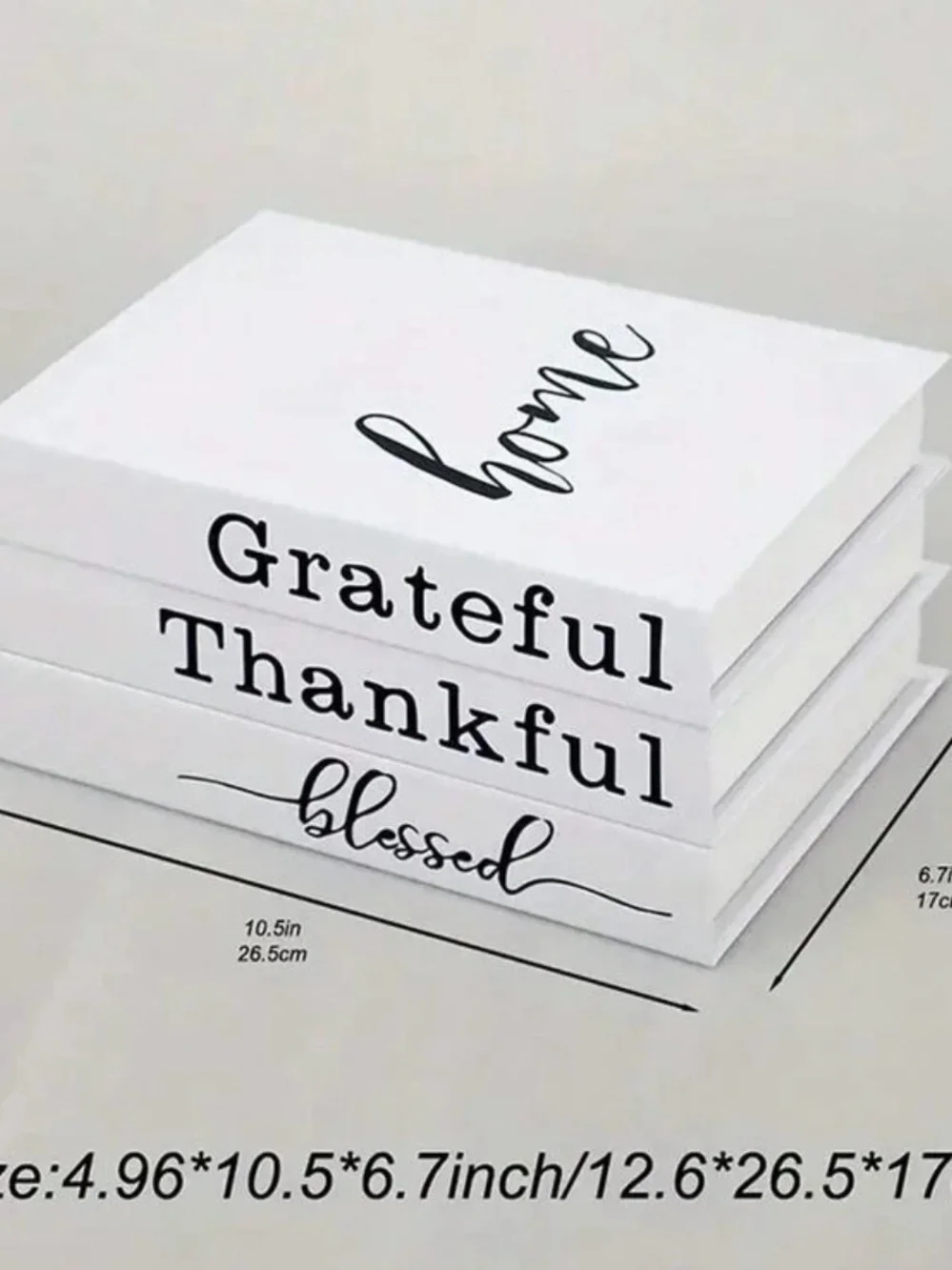 SHEIN White 'Grateful Thankful Blessed' Decorative Book Stack
